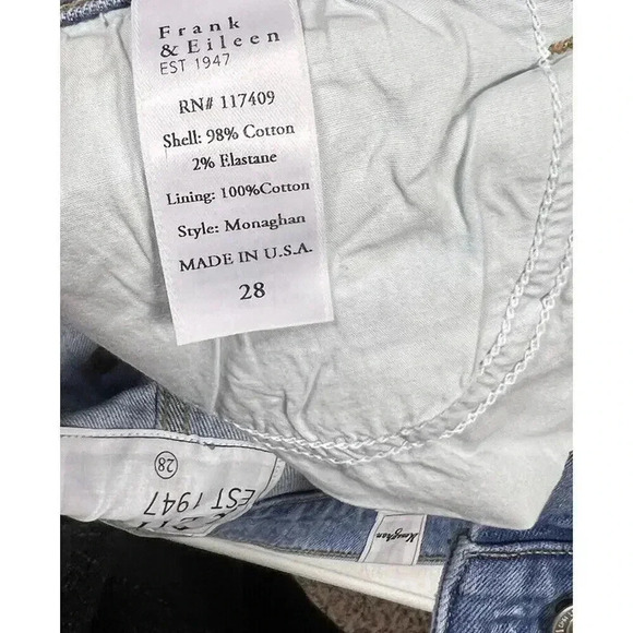 Frank & Eileen Monaghan Jeans High Rise Button Fly Raw Hem Womens Size 28 - Picture 12 of 12